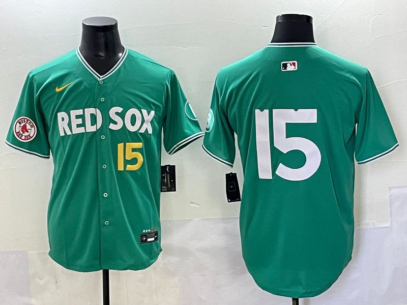 Men 2025 Boston Red Sox #15 No Name Dark Green Joint Name Nike MLB Jersey style 7->boston red sox->MLB Jersey